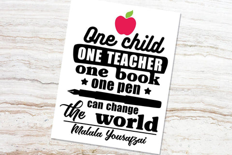 One child, one teacher, one book SVG SVG VectorSVGdesign 