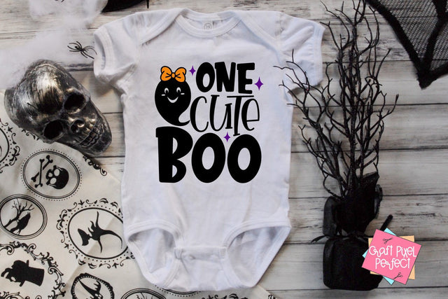 One Cute Boo, Baby Ghost Svg, Baby Ghoul Svg, Halloween Baby Svg, Cute Halloween Svg, Halloween Saying Svg, Newborn Halloween Svg SVG Craft Pixel Perfect 