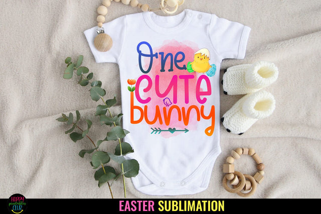 One Cute Bunny PNG I Easter Sublimation I Easter PNG Sublimation Happy Printables Club 