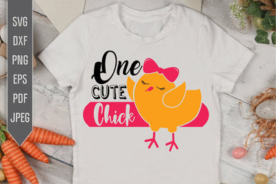One Cute Chick Svg. Easter Chick Svg. Baby Girl Easter Shirt, Bib, Bodysuit Svg. Cricut, Silhouette, Iron On, Sublimation, dxf, eps SVG Mint And Beer Creations 
