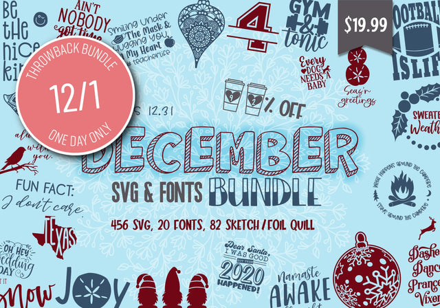 One Day Only: December 2020 TBT Bundle So Fontsy Design Shop 