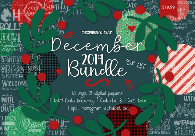 One Day Only Thowback December 2019 Bundle Bundle So Fontsy Design Shop 