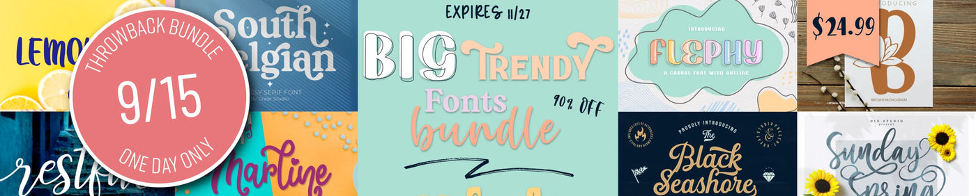 One Day Only Throwback: Big Trendy Fonts Bundle