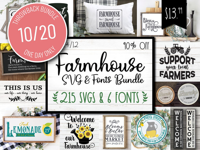 One Day Only Throwback: Farmhouse SVG & Font Bundle Bundle So Fontsy Design Shop 