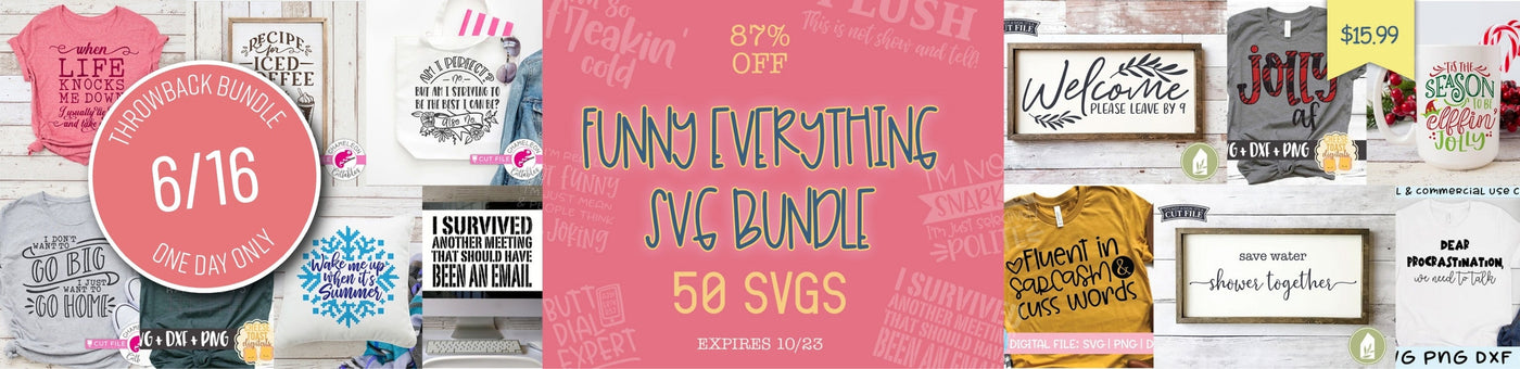 One Day Only Throwback: Funny Everything SVG Bundle