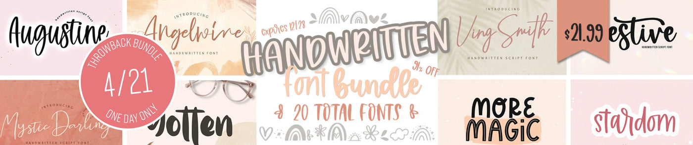 One Day Only Throwback: Handwritten Font Bundle