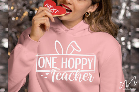One hoppy teacher svg, Easter teacher svg SVG Isabella Machell 
