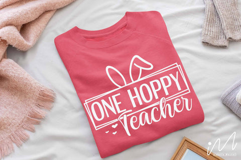 One hoppy teacher svg, Easter teacher svg SVG Isabella Machell 