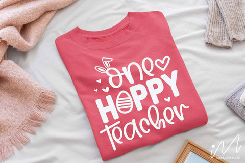 One hoppy teacher svg, Easter teacher svg SVG Isabella Machell 