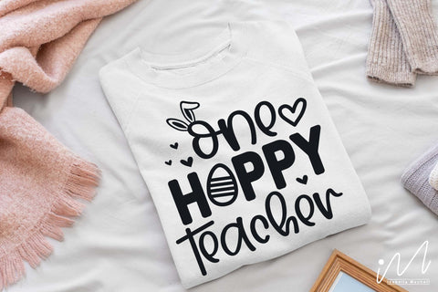 One hoppy teacher svg, Easter teacher svg SVG Isabella Machell 