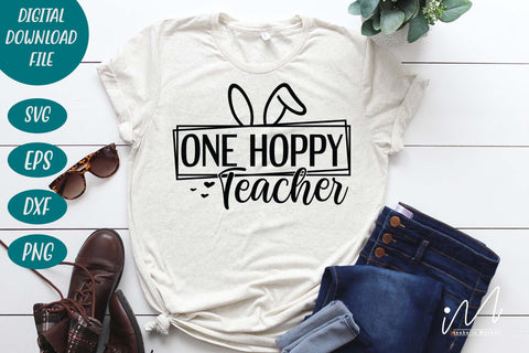 One hoppy teacher svg, Easter teacher svg SVG Isabella Machell 