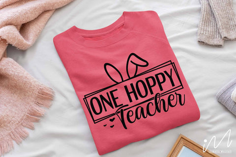 One hoppy teacher svg, Easter teacher svg SVG Isabella Machell 