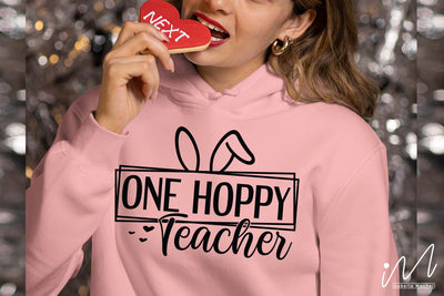 One hoppy teacher svg, Easter teacher svg SVG Isabella Machell 