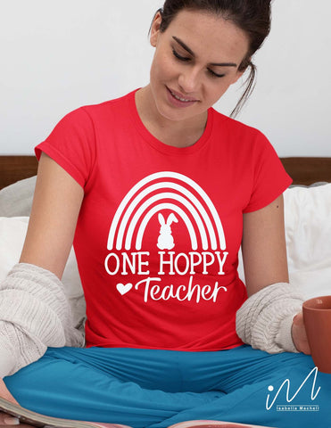 one hoppy teacher svg, rainbow teacher svg SVG Isabella Machell 