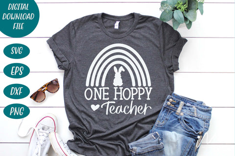 one hoppy teacher svg, rainbow teacher svg SVG Isabella Machell 