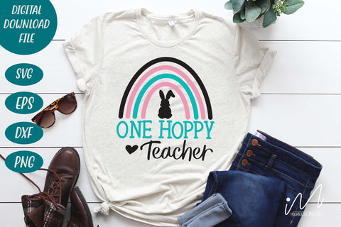 one hoppy teacher svg, rainbow teacher svg SVG Isabella Machell 