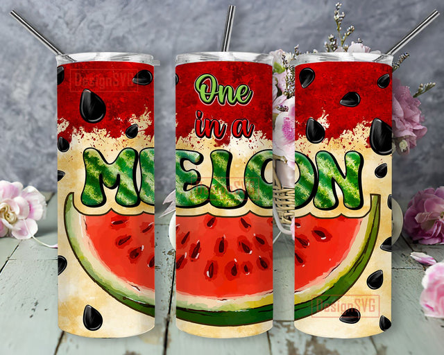 One in a melon 20 oz skinny tumbler png, Watermelon tumbler, Fruits tumbler png, Watermelon 20 oz tumbler designs Sublimation DesignSVG 