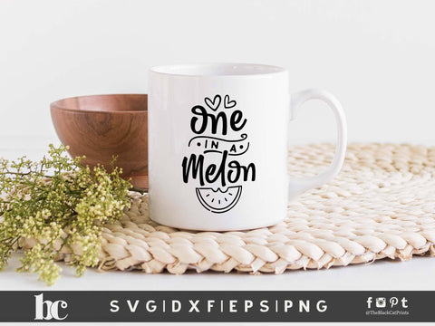 One In A Melon | Funny Summer Cut File SVG TheBlackCatPrints 