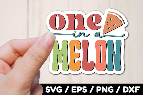 one in a melon Retro stickers SVG akazaddesign 