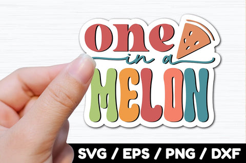 one in a melon Retro stickers SVG akazaddesign 