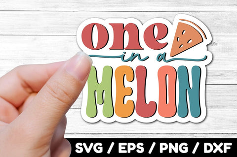 one in a melon Retro stickers SVG akazaddesign 