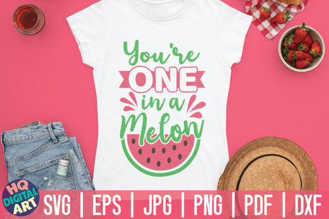 One in a melon SVG Bundle | 3 Variations | Watermelon SVG SVG HQDigitalArt 