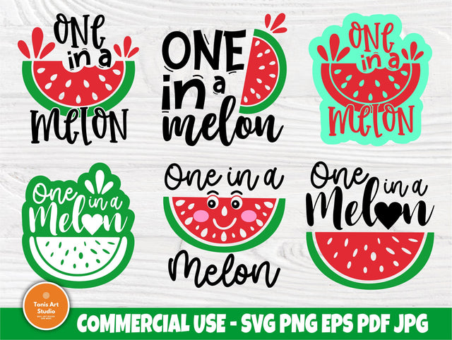 One in a Melon SVG Bundle, Watermelon, Summer Svg SVG TonisArtStudio 