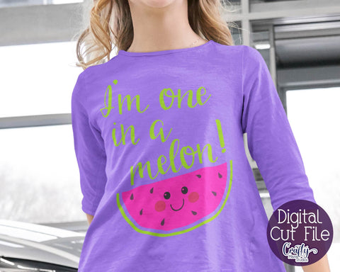 One In A Melon SVG - Watermelon - One In A Million - Kids Summer SVG Crafty Mama Studios 