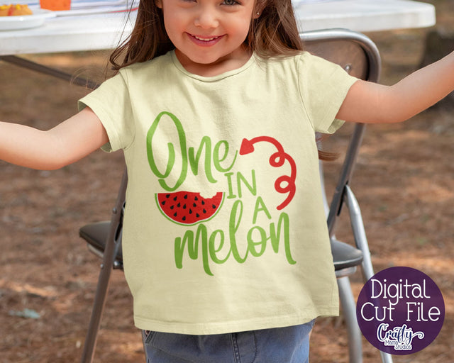 One In A Melon SVG - Watermelon - One In A Million - Kids Summer SVG Crafty Mama Studios 