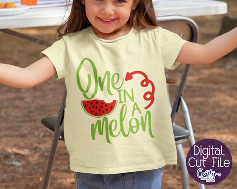 One In A Melon SVG - Watermelon - One In A Million - Kids Summer SVG Crafty Mama Studios 