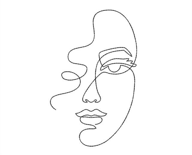 One Line Face Embroidery Design, Women Embroidery File, 6 sizes Embroidery/Applique DESIGNS Nino Nadaraia 