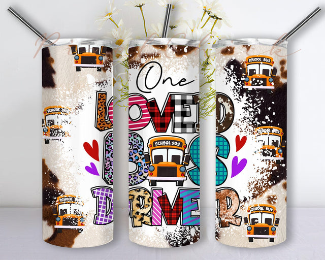 One loved Bus driver tumbler design, Bus driver 20oz skinny tumbler sublimation wrap, Bus driver tumbler design and digital download Sublimation PixelChick 