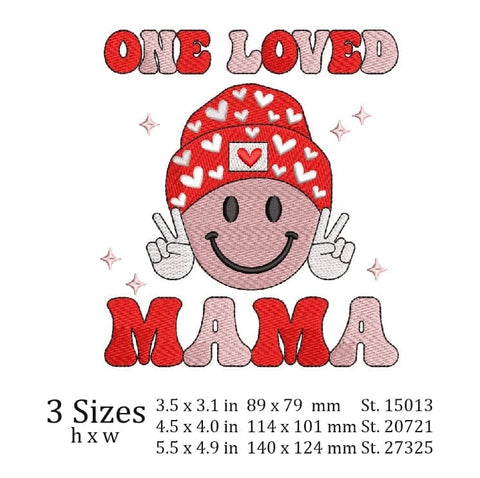 One Loved Mama , Mama Valentine , Groovy Valentine , Mama and Mini, Retro valentines. Embroidery/Applique DESIGNS ArtEMByNatalia 