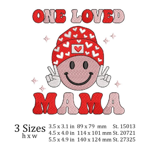 One Loved Mama , Mama Valentine , Groovy Valentine , Mama and Mini, Retro valentines. Embroidery/Applique DESIGNS ArtEMByNatalia 