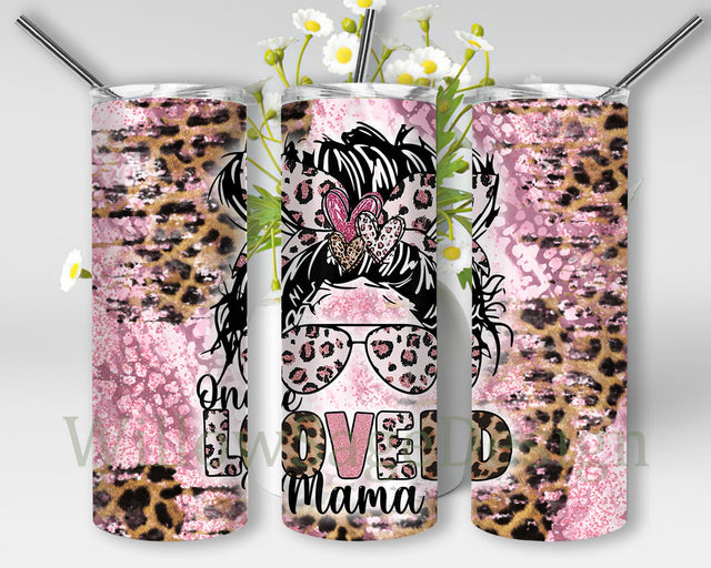 One Loved Mama Tumbler Design, Messy Bun Mama 20oz Tumbler Template, Leopard Mama Tumbler Png, Pink Glitter Milky Way Tumbler Wrap, Mother's Day Gift, Instant Download Sublimation WillowSageDesign 