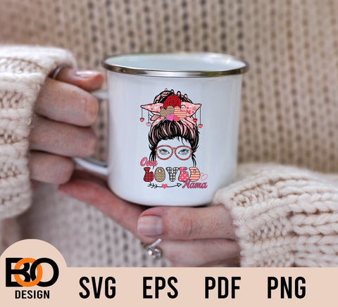 One Loved Mama Valentine's Day Svg, Funny Valentine, Cute, Mom, Love Leopard Heart, Sublimation Design Downloads SVG BOO-design 