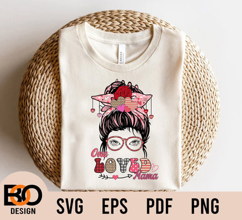 One Loved Mama Valentine's Day Svg, Funny Valentine, Cute, Mom, Love Leopard Heart, Sublimation Design Downloads SVG BOO-design 