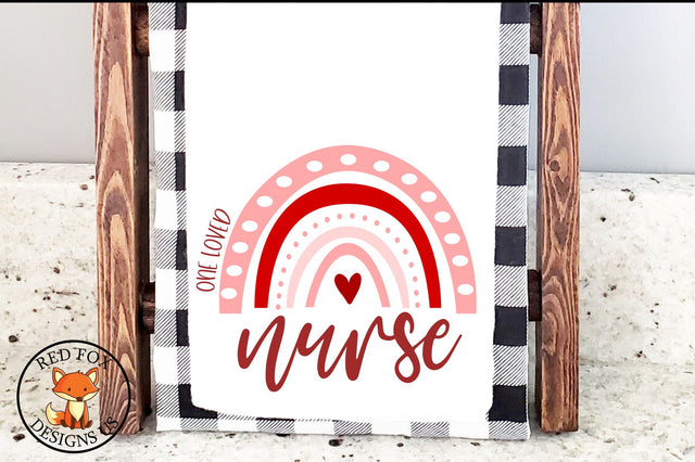 One Loved Nurse Svg, Png, Dxf | Valentine's Day Nurse Shirt File SVG RedFoxDesignsUS 