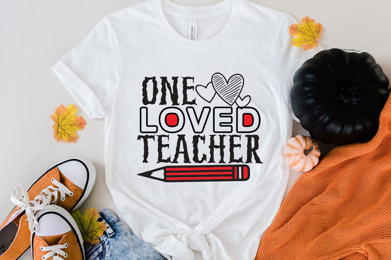 One Loved Teacher SVG Cut File, One Loved Teacher PNG SVG BlackCatsMedia 