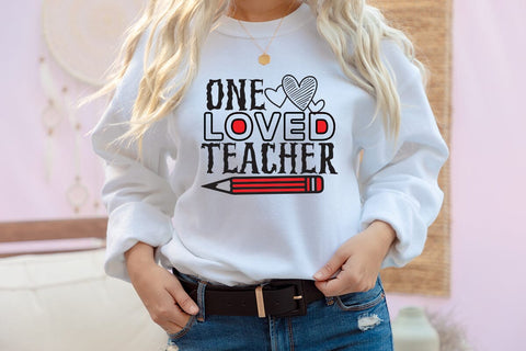 One Loved Teacher SVG Cut File, One Loved Teacher PNG SVG BlackCatsMedia 