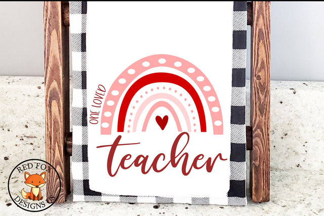 One Loved Teacher Svg, Png, Dxf | Valentine's Day SVG RedFoxDesignsUS 