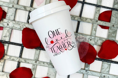 One Loved Teacher -Teacher Valentines Day Sublimation PNG Sublimation Happy Printables Club 