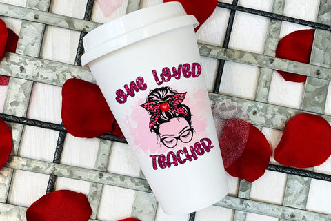 One Loved Teacher -Teacher Valentines Day Sublimation PNG Sublimation Happy Printables Club 