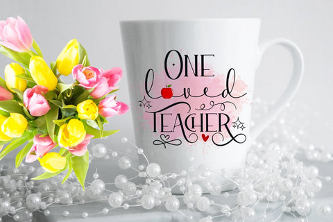 One Loved Teacher -Teacher Valentines Day Sublimation PNG Sublimation Happy Printables Club 