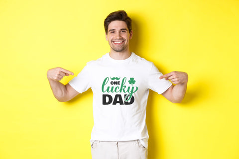 One lucky dad SVG. Funny St. Patricks day quote SVG LaBelezoka 