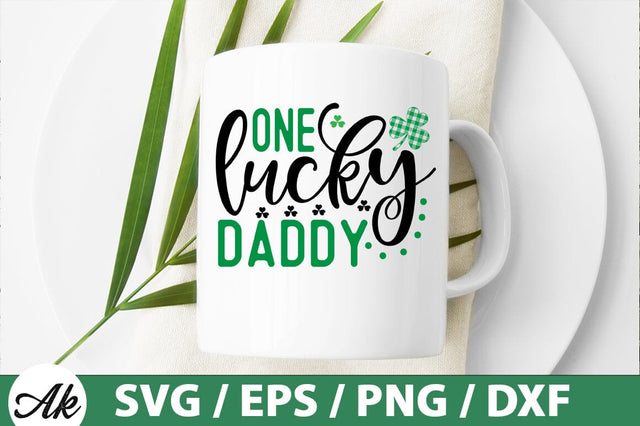 One lucky daddy SVG SVG akazaddesign 