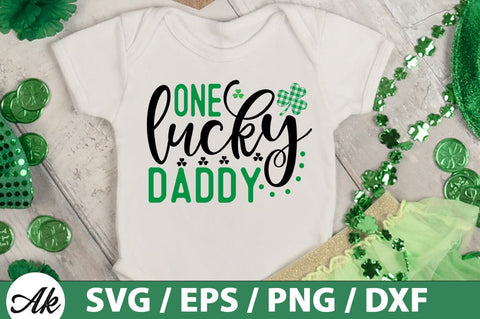 One lucky daddy SVG SVG akazaddesign 