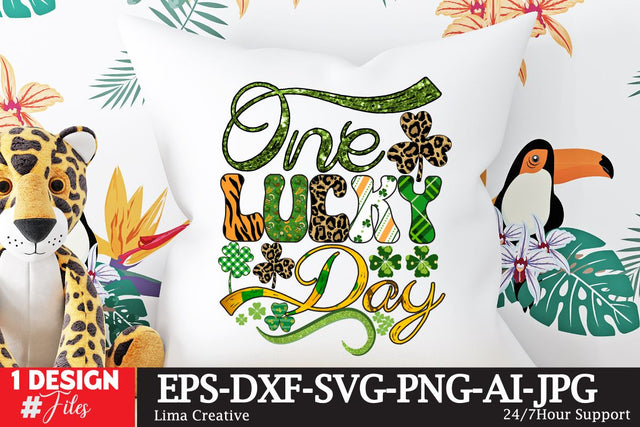 One Lucky Day St.Patrick's Day Sublimation PNG SVG Insomnia Std 