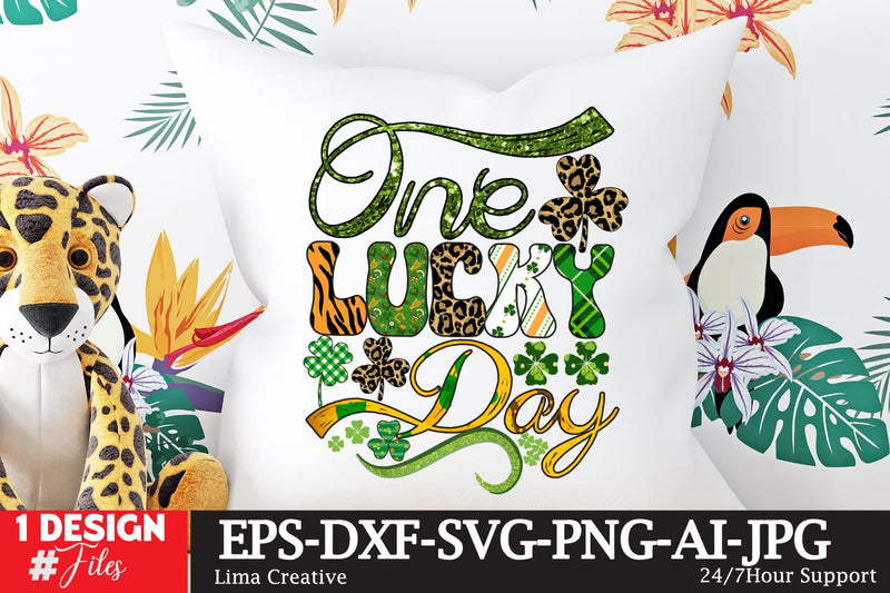 One Lucky Day St.Patrick's Day Sublimation PNG SVG Insomnia Std 