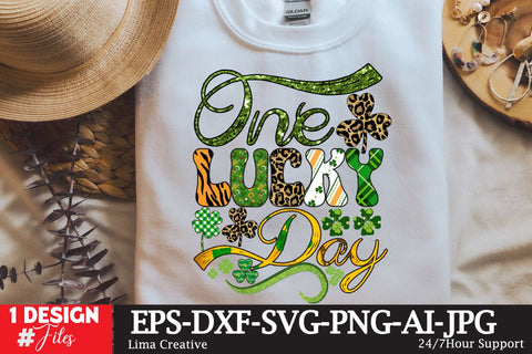 One Lucky Day St.Patrick's Day Sublimation PNG SVG Insomnia Std 